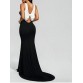 Open Back Dovetail Carpet Cut Out Dress - White And Black - L1191416