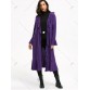 Open Front Flare Sleeve Ruffles Long Coat - Purple - Xl1341092