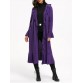Open Front Flare Sleeve Ruffles Long Coat - Purple - Xl1341092