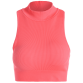 Padded High Neck Sports Crop Bra Top - Bright Pink - M1189834