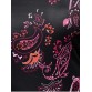Paisley Keyhole Neck Mini Dress with Sleeves - Black - 2xl1070854