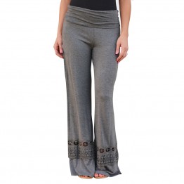 Pantalones Mujer 2015 Loose Women's Pants Lace Patchwork Trousers for Women Cotton Sweatpants Wide Leg Pants Trousers