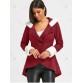 Plush Hooded Double Breasted Coat - Red - 2xl
