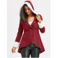 Plush Hooded Double Breasted Coat - Red - 2xl1412272