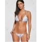 Print Braided Straps Halter Bikini Set - White - Xl