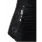 Ruched Lace Panel  High Cut Plunge Swimsuit - Black - M