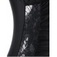 Ruched Lace Panel  High Cut Plunge Swimsuit - Black - M1116961