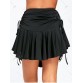 Ruched Ruffle Adjustable Skirt - Black - Xl