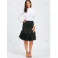 Ruched Ruffle Adjustable Skirt - Black - Xl1391284