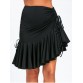Ruched Ruffle Adjustable Skirt - Black - Xl1391284