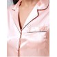 Satin Shirt Pajama Dress - Pink - M1227246