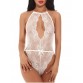 Scalloped Mesh Lace Backless Teddy - White - 2xl1226787