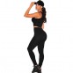 Sexy Black Fitted 2 piece Yoga Sets Sports Style Women suits Crop top+pants sports set yoga fitness women exercise clothing set32700320026