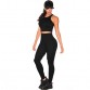 Sexy Black Fitted 2 piece Yoga Sets Sports Style Women suits Crop top+pants sports set yoga fitness women exercise clothing set