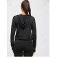 Sheer Breathable Sports Hooded T-shirt - Black - L