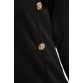 Short Button Long Sleeves Sheath Dress - Black - M