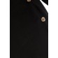 Short Button Long Sleeves Sheath Dress - Black - M