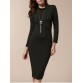 Simple Turtle Neck Long Sleeve Solid Color Slimming Women's Dress - Black - L