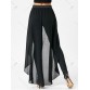 Slimming High Waist Skirted Pants - Black - 2xl