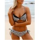 Striped Underwire Push Up Bikini Set - Stripe - 2xl