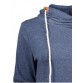 Stylish Hooded Long Sleeve Draped Spliced Women s Hoodie - Blue - M227020