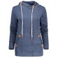 Stylish Hooded Long Sleeve Draped Spliced Women s Hoodie - Blue - M227020