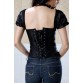 Stylish Square Neck Short Sleeves Corset For Women - Black - 3xl469200