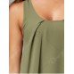Stylish U Neck Chiffon Insert Tank Top For Women - Army Green - Xl309490