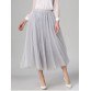 Tulle High Waist Midi Skirt - Light Gray - One Size863593