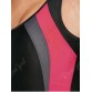 U Neck Color Block Backless Swimsuit - Black - Xl283816