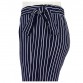 Vfemage Womens Summer Elegant Vintage Stripe Side Zipper High Waist Wide Leg Casual Wear To Work Long Pants Trousers 2213