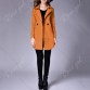 Women s  Lapel Collar Trench Coat Long Sleeve Solid Color - Camel - S1440834