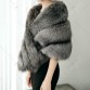 Women's  Sleeveless Faux Fur Gray - Oyster - One Size