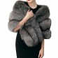 Women s  Sleeveless Faux Fur Gray - Oyster - One Size1406631