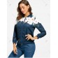 Zip Up Flower Print Jacket - Blue - S1343508