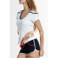 Active U-Neck Self-Tie Short Sleeve Crop Top and Shorts Twinset For Women