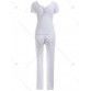 Pure Color Criss Back Short Sleeve Top and Loose Pants Sport Suit