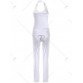 Pure Color Criss Back Top and Loose Pants Sport Suit651877