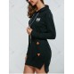 Animal Embroidered High Low Hoodie Dress689934