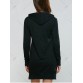 Animal Embroidered High Low Hoodie Dress