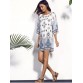 Casual Scoop Neck Floral Print Hollow Out Dress For Women451001