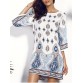 Casual Scoop Neck Floral Print Hollow Out Dress For Women451001