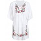 Ethnic Style V-Neck Embroidered Button Design Women's Dress