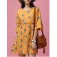 Sweet Bell Sleeves Polka Dot Ruffled Mini Dress For Women550687