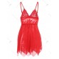 Alluring Spaghetti Strap See-Through Red Dress For Women384375