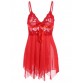 Alluring Spaghetti Strap See-Through Red Dress For Women