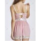 Stylish Strappy Lace Panelled Tie Babydoll For Women