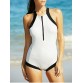 Alluring Hit Color Criss Cross Backless Zippered Women s Swimwear624024