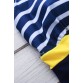 Backless Sleeveless V-Neck Self-Tie Design Striped Women's Swimwear