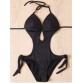 Sexy Halter Lace-Up Backless One-Piece Women's Swimwear